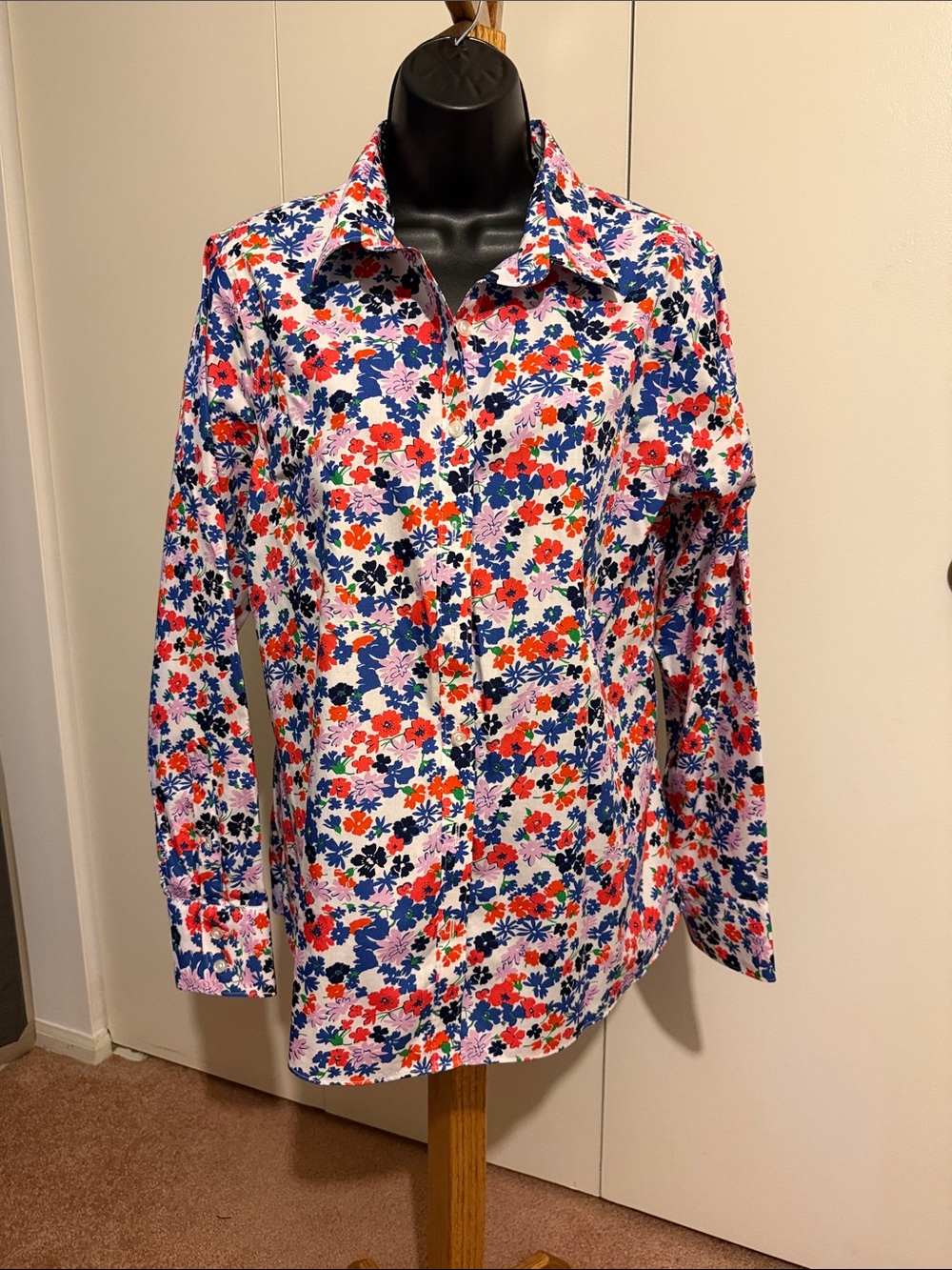 Wmn’s Lands End Floral Button-Up Shirt